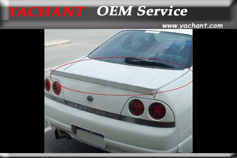 Car-Styling FRP Fiber Glass Rear Trunk Spoiler Fit For 1995-1998 Skyline R33 GTR GTS Drift Wing