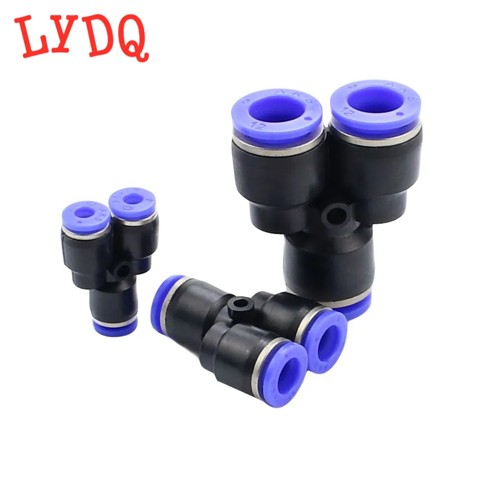 Pipe Fittings Plastic Pneumatic Connector Fitting Quick Push For Air Water Connecting PY PW Connect 4 6mm 8mm 10mm 12mm Y Shape