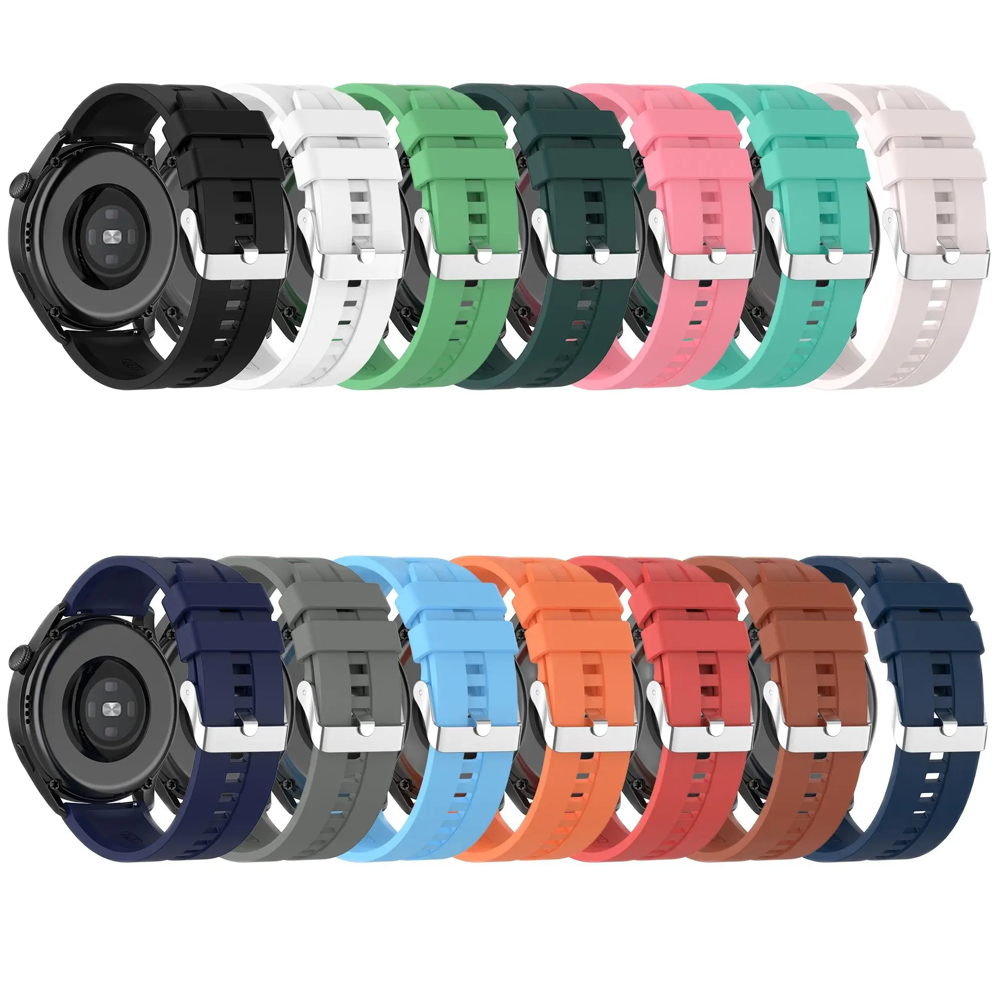 22MM Silicone WatchBand Strap For  Huawei Watch GT 1 GT 2 46mm Smart Wristband For Polar Grit X / Vantage M Bracelet WirstStrap