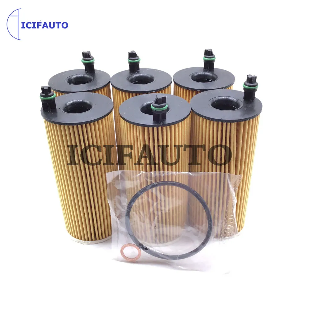 6X Engine Oil Filter for BMW Mini Cooper 1 2 3 4 5 6 7er X1 X3 X4 X5 F20 F21 E90 F30 F32 F36 F10 F01 HU6004X 11428507697