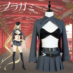 Anime Noragami Bishamon Costume Bikini Costume Sexy Cosplay full set Uniform+long wig Halloween Costume for Women cosplay party