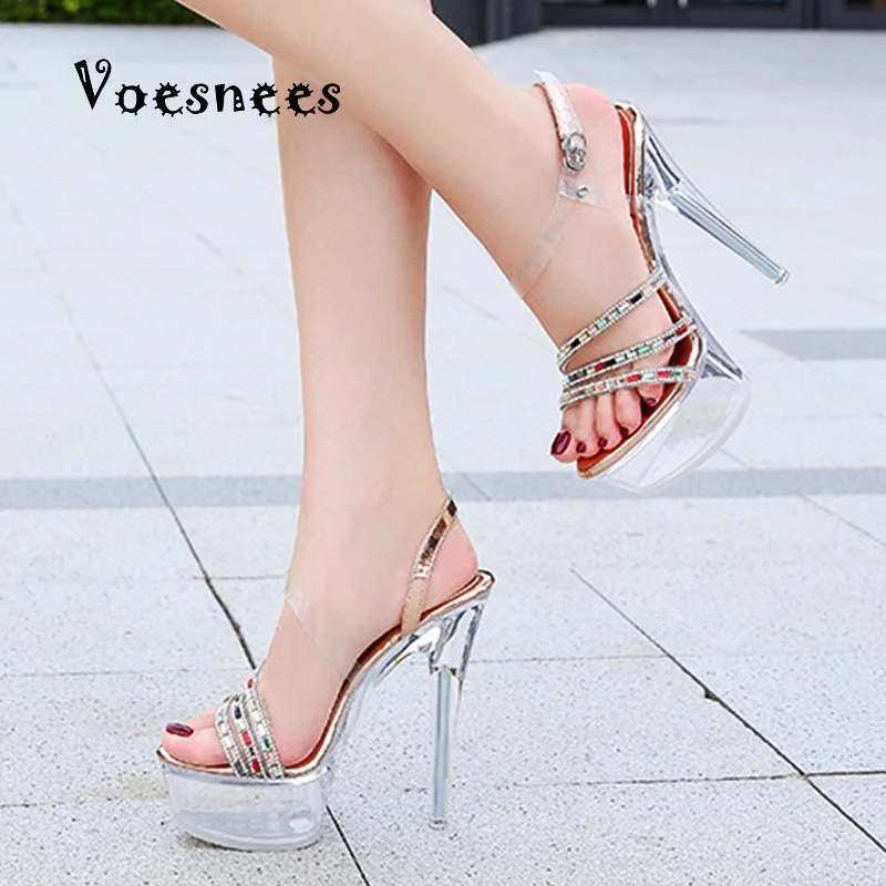 Women Shoes 2020 Summer New Femmes Sandales High Heels Sandalias De Las Mujeres Sexy High Shoes Woman Stiletto Crystal Shoes