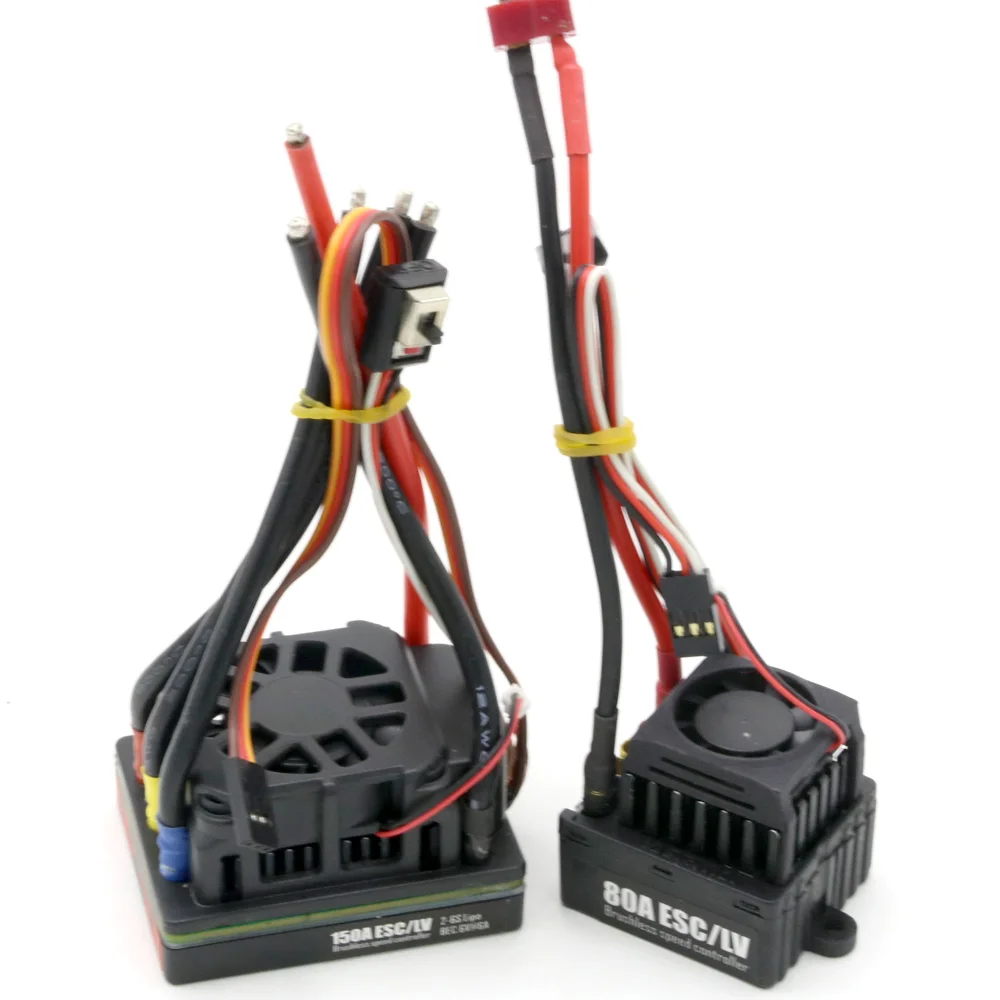 RC ESC,80A/150A Two-Way Brushless ESC Electric Speed Controller 2-6S With BEC Waterproof ESC for 1/8 1/10 RC Truck