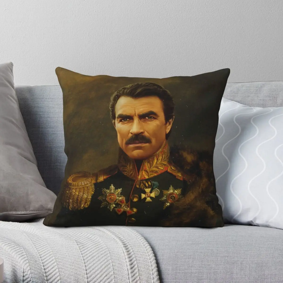 

Tom Selleck Replaceface Square Pillowcase Polyester Linen Velvet Zip Decor Throw Pillow Case Sofa Cushion Cover