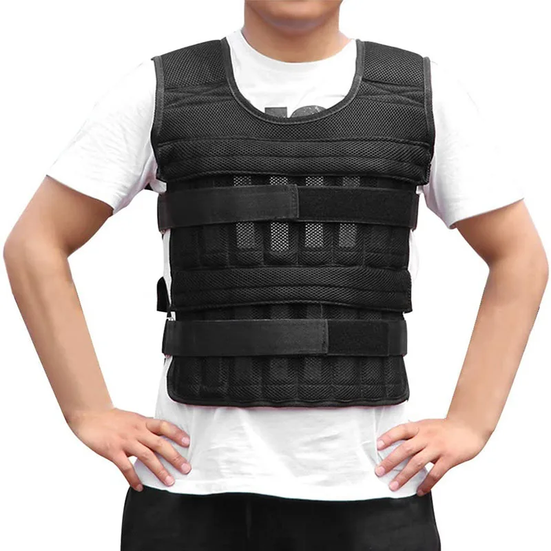 15KG 30KG Loading Weight Vest Adjustable Weights Jacket Breathable Shockproof with Multi Pockets For Running  Weight Lifting