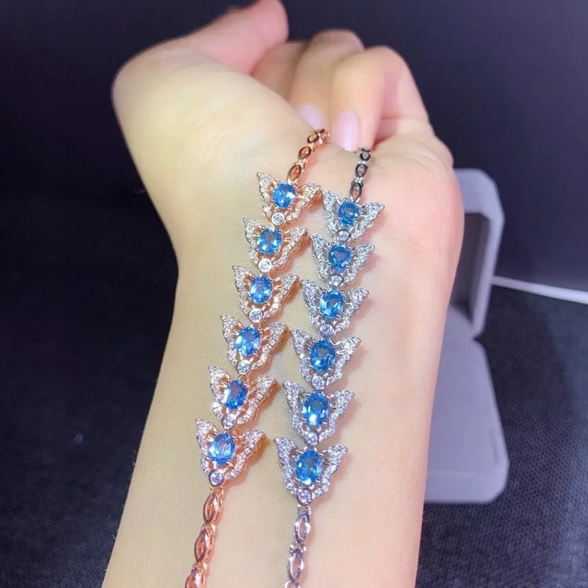 

New Natural Topaz Bracelet 925 Silver Young Style High-quality Light Luxury Gift for Girlfriend and Girlfriend