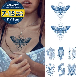 Juice Lasting Ink Tattoos Body Art Waterproof Temporary Tattoo Sticker Moth Moon Owl Tatoo Arm Fake Moth Lion Gun Tatto Women