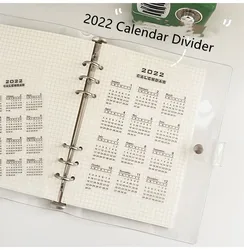 A5A6 Loose-leaf 2025 Calendar Divider And Baffle PP Transparent Matte Loose-leaf Universal Notebook Divider Accessories