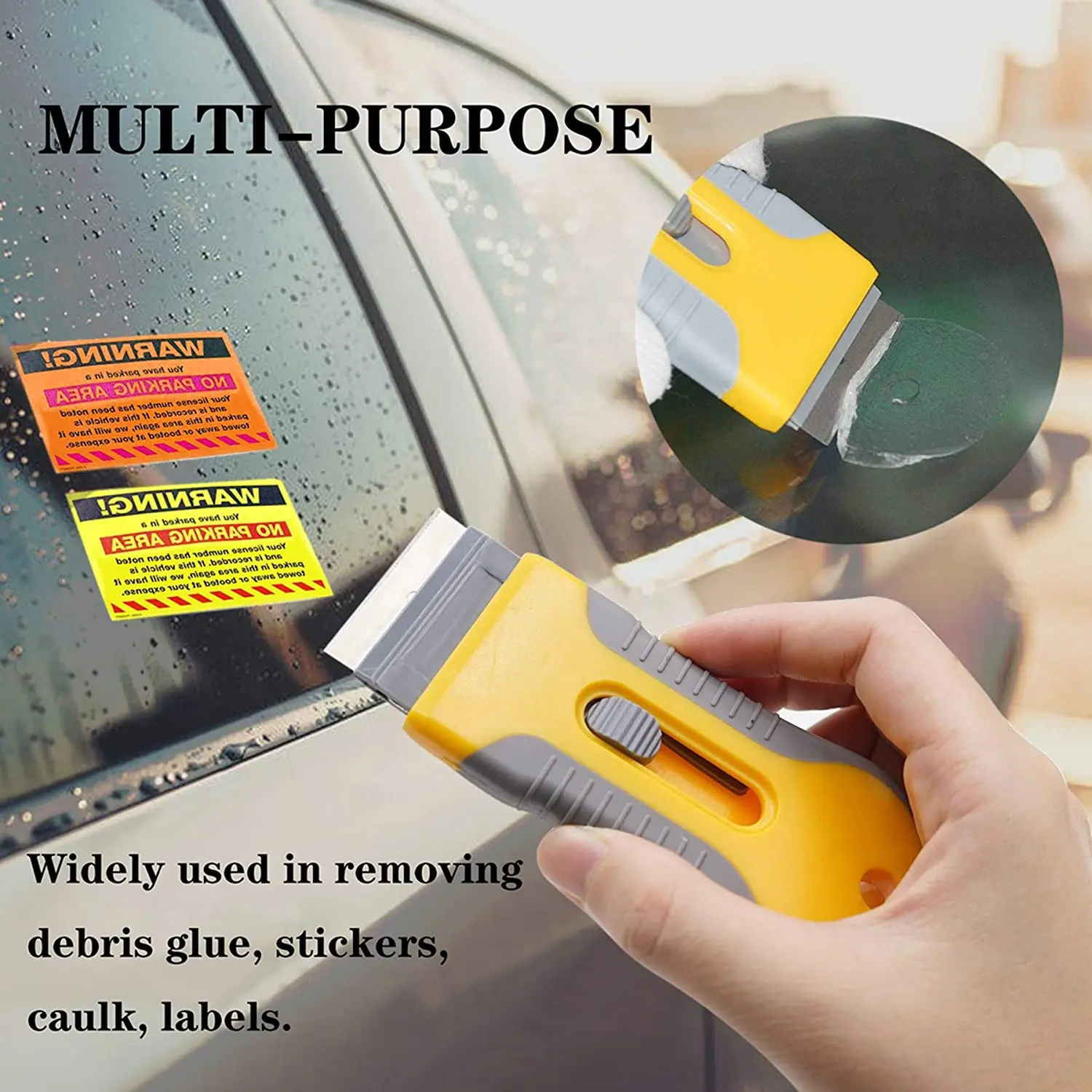 Window Glass Glue Sticker Remover Car Auto Cleaning Razor Scraper Fiber Vinyl Wrap Film Oven Tint Clean Squeegee Tool