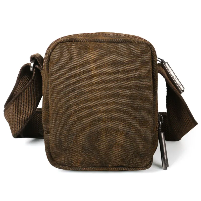 Vintage Canvas Shoulder Small Bag Men Teenage Boys Retro Outdoor Mountaineering Wear Resistance Cross Messenger Bags