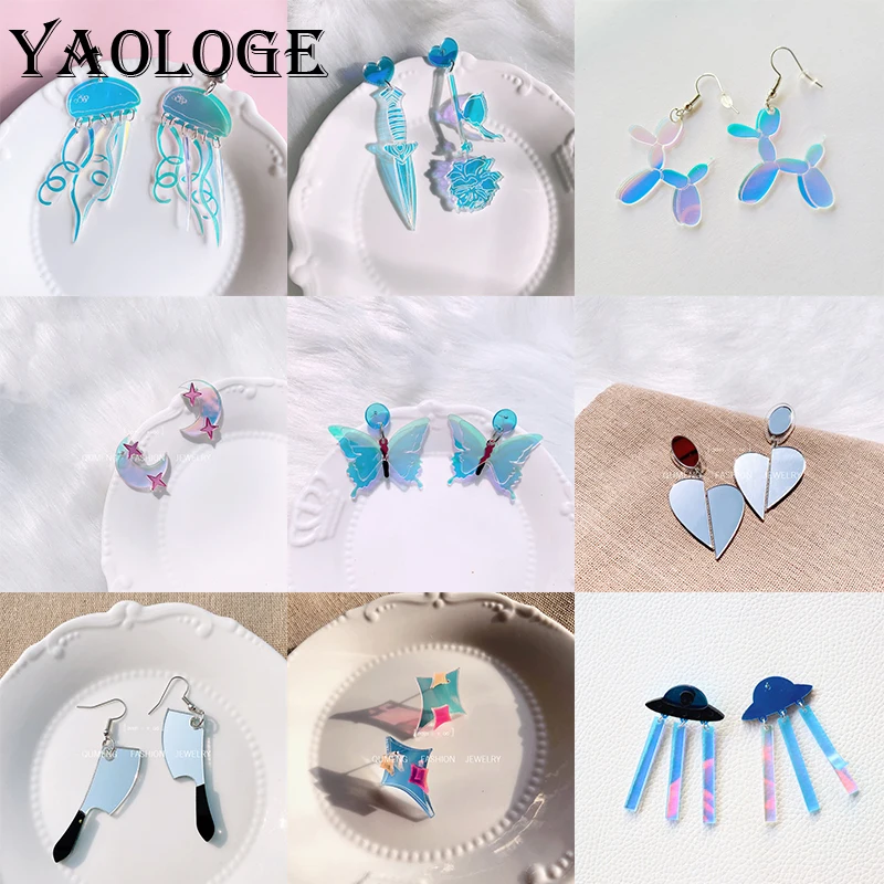 

YAOLOGE Fashion Exquisite Gorgeous Acrylic Earrings For Women Hypoallergenic Party Sparkling Jewelry Popular 2022 Wholesale New