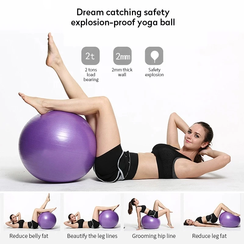 PVC Yoga Balls Bola Pilates Fitball 45cm/55cm/65cm/75cm/85cm Thickened Explosion-proof Home Fitness Gym Equipment Balance Ball