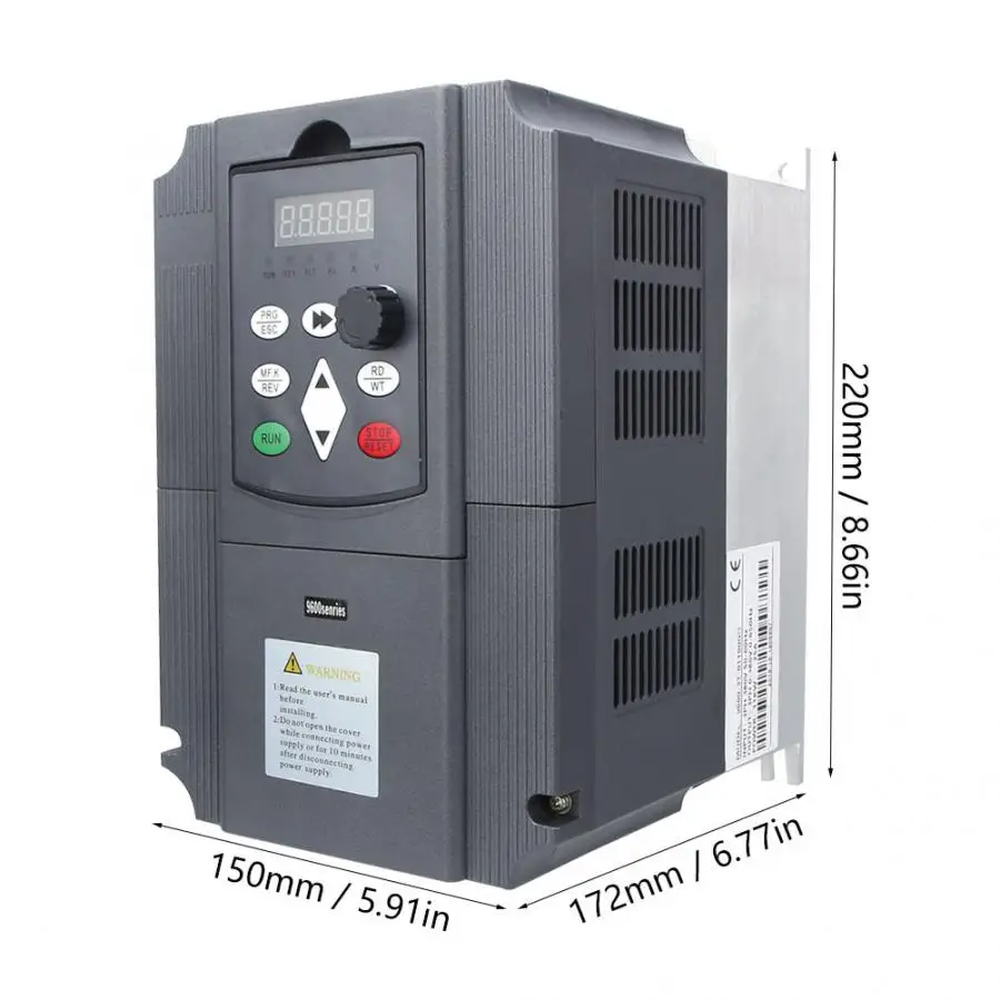 VFD Variable Frequency Drive Inverter 1HP Input 3HP 220V or 380v 7.5kw Output Frequency Converter Fan motor speed control