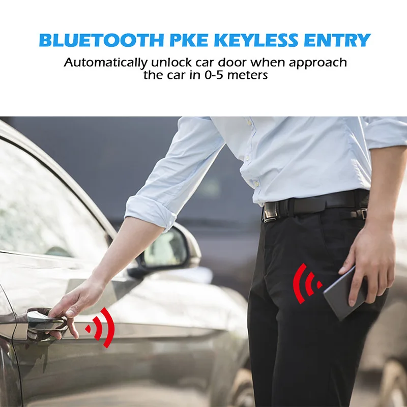 Start With Phone Smart Keyless Entry Car Remote Engine Starter Central Locking 2-Way Alarm With Autostart One Button Push Stop