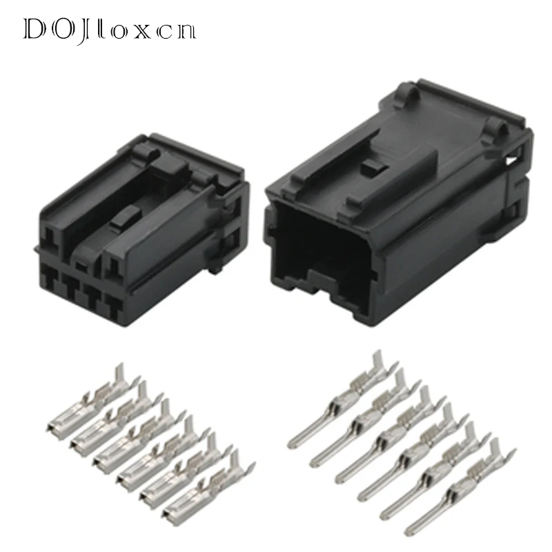 1/5/10/20/50 Sets 6 Pin 2.2 MM Auto Electric Male Female Wiring Plug Balck Unsealed Connector MG620401/MG610398 7122-8365