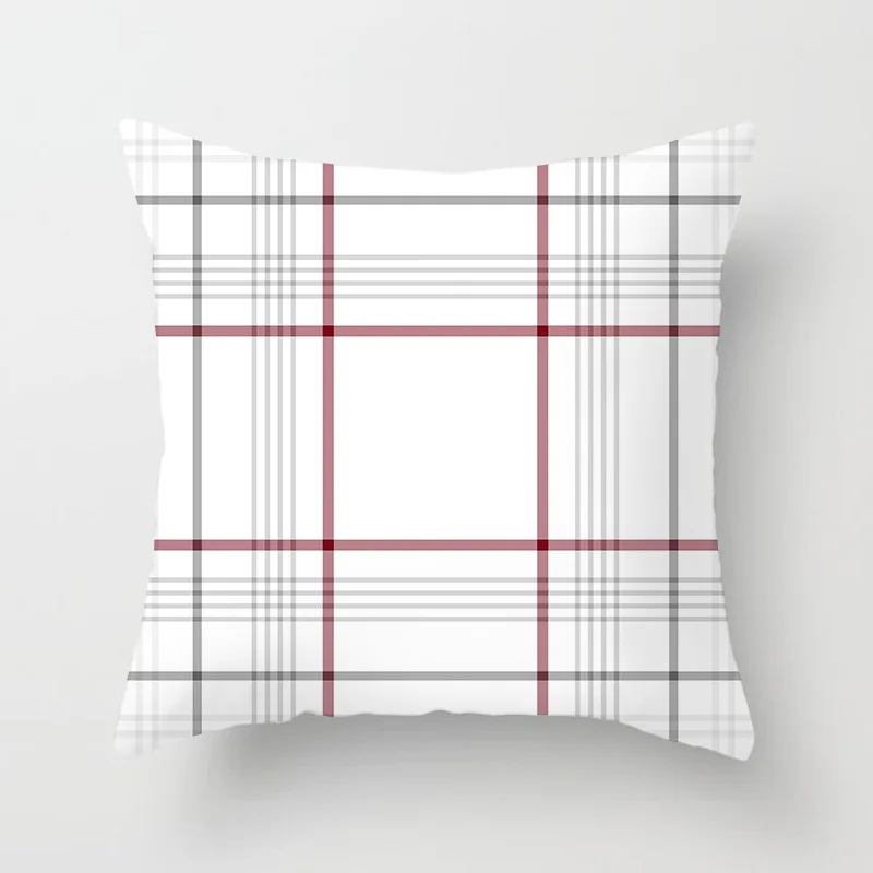 Scottish Red Plaids Pillow Cushion Cover Home Decor Geometric Pillowcase Hot Modern Nordic Fashion Christmas Sofa Throw Pillows