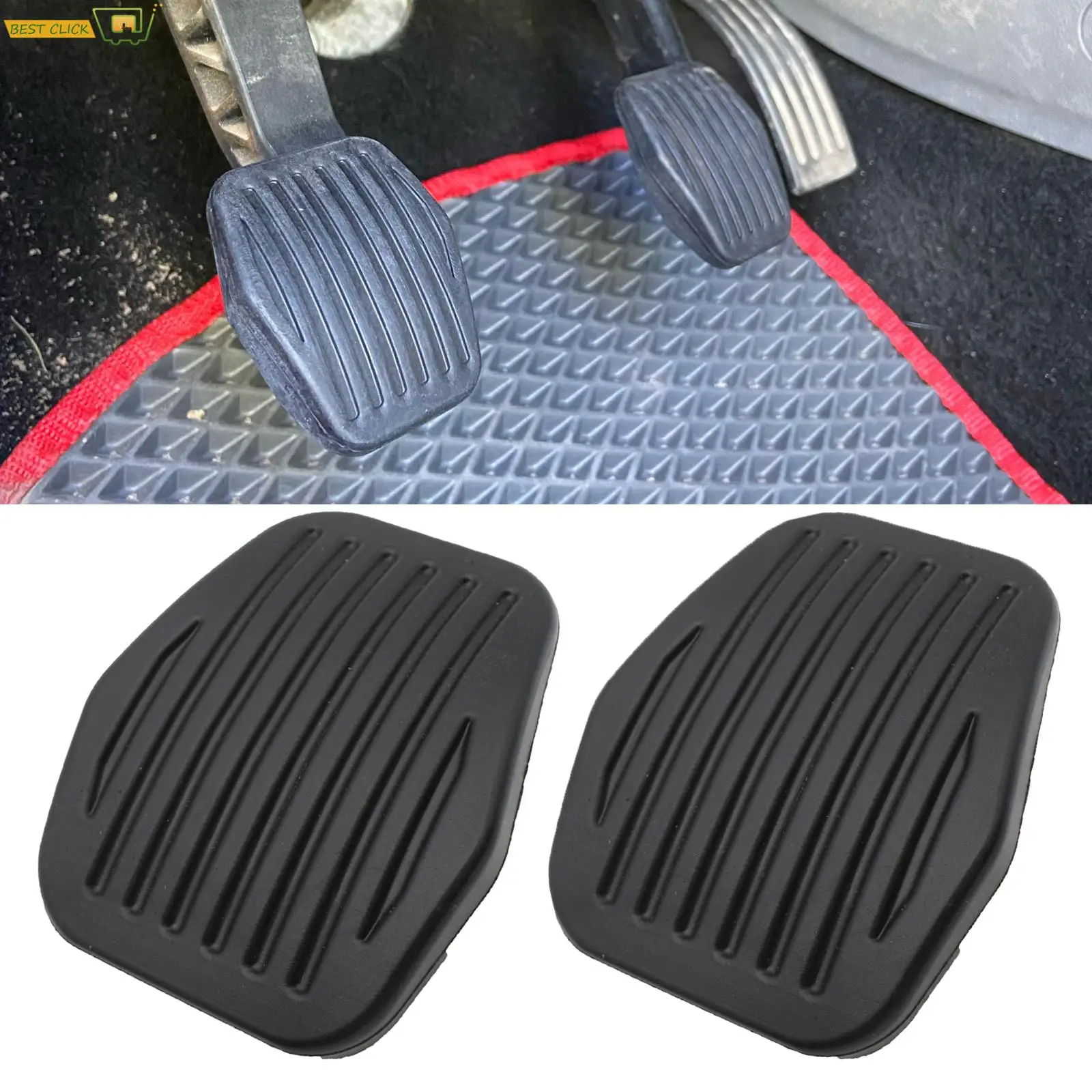 2Pcs Car Brake Clutch Pedal Rubber Pad Cover For Ford Focus III CMAX C-MAX II Kuga MK2 2005 - 2011 Auto Car-styling 1234292