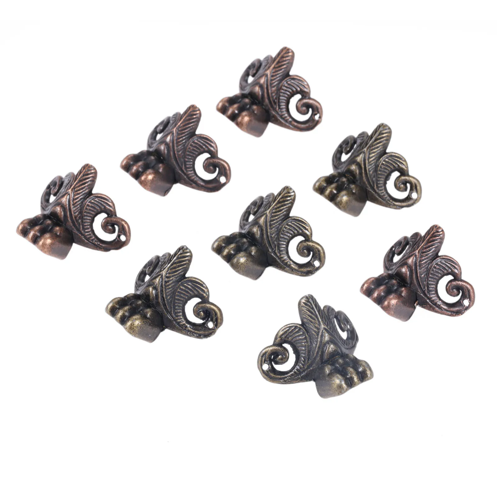 4pcs Vintage Animal Feet Corners Decor Leg w/screw Jewelry Wood Box Edge Cover Protector Guard Antique Bronze Copper Old Chinese