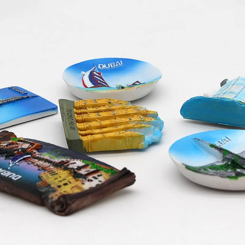 3D fridge magnets Dubai sailing Hotel souvenir magnetic refrigerator paste home decoration Dubai architecture Collection Gifts
