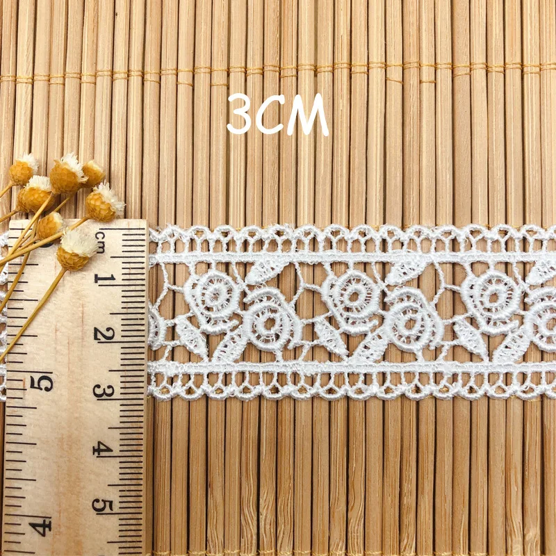 3Yard Water Solublediy Ketting Bilaterale Rose Polyester Lace3cm Garen Kledingstuk Accessoires Borduurwerk Kleding Naaien Accessoires