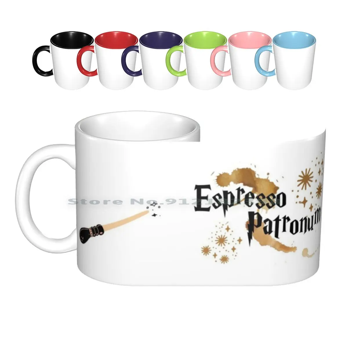 Espresso Patronum Ceramic Mugs Coffee Cups Milk Tea Mug Coffee Magic Wizard Sparks Trend Trendy Expecto Patronum