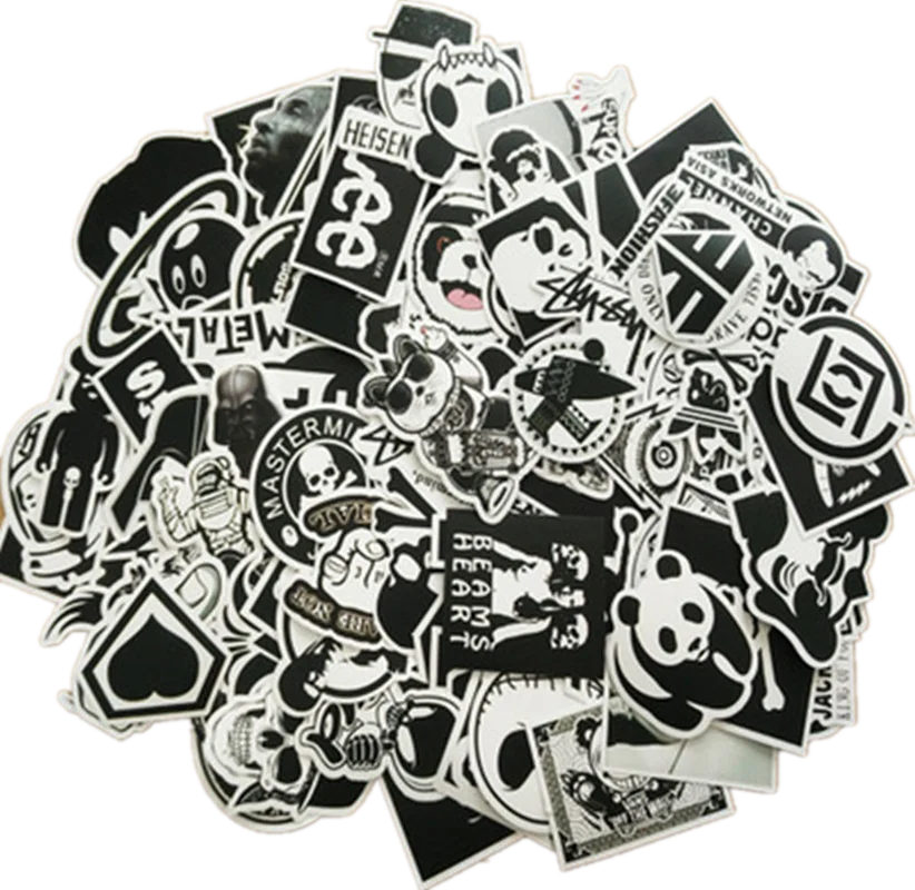 100Pcs Muurstickers 6-10Cm Diy Cartoon Waterdichte Pvc Gemengde Cartoon Speelgoed Stickers Voor Skate Auto Styling bike Motorcycle Kids