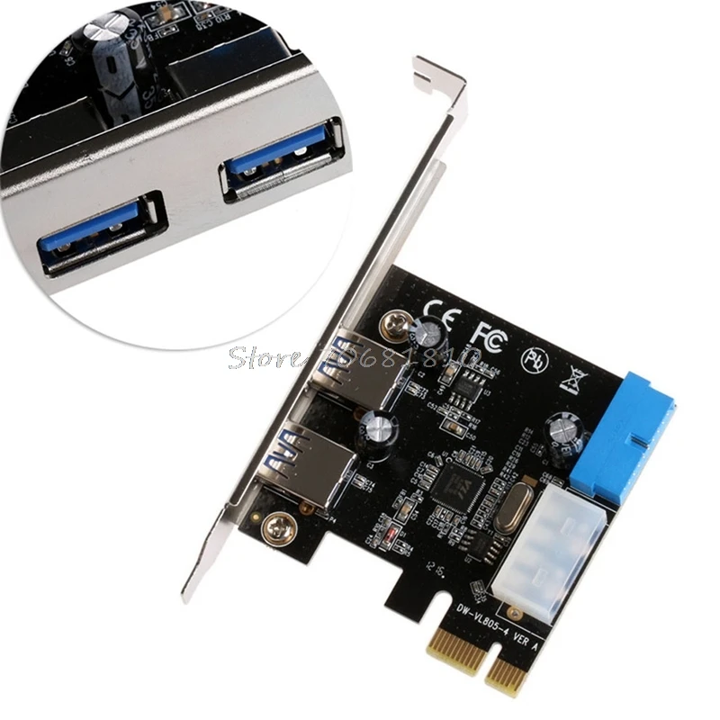 

2 Ports PCI Express USB 3.0 Front Panel with Control Card Adapter 4-Pin & 20 Pin Brand New