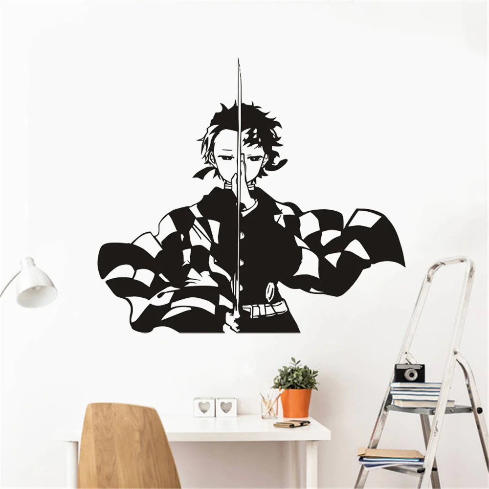 Demon Slayer Wall Decal Kimetsu no Yaiba Vinyl Kamado Tanjirou Wall Stickers Decal Decor Home Decoration Anime Car Sticker