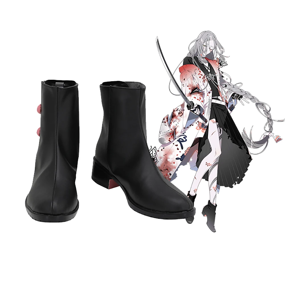 Kokindenjunotachi Schoenen Cosplay Touken Ranbu Kokindenjunotachi Cosplay Laarzen Zwart Lederen Schoenen