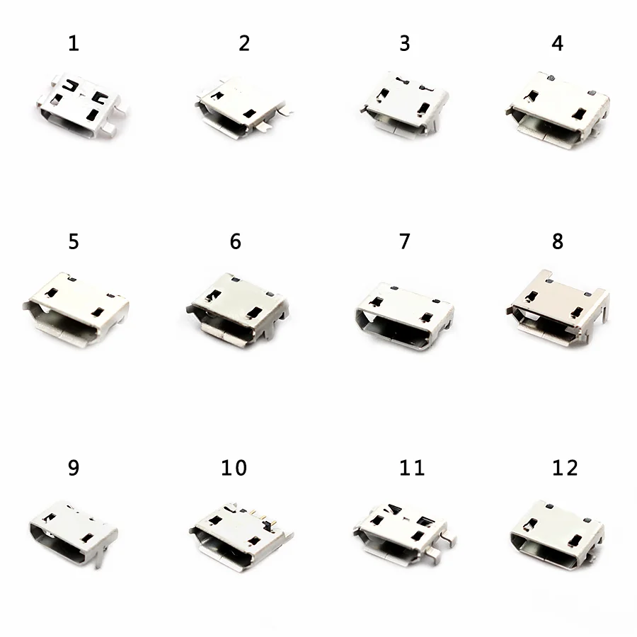 Mini Micro USB Connectors SMT Socket Adapter Connector 5 Pin USB Jack charging Socket For Mobile phone Tablet Set