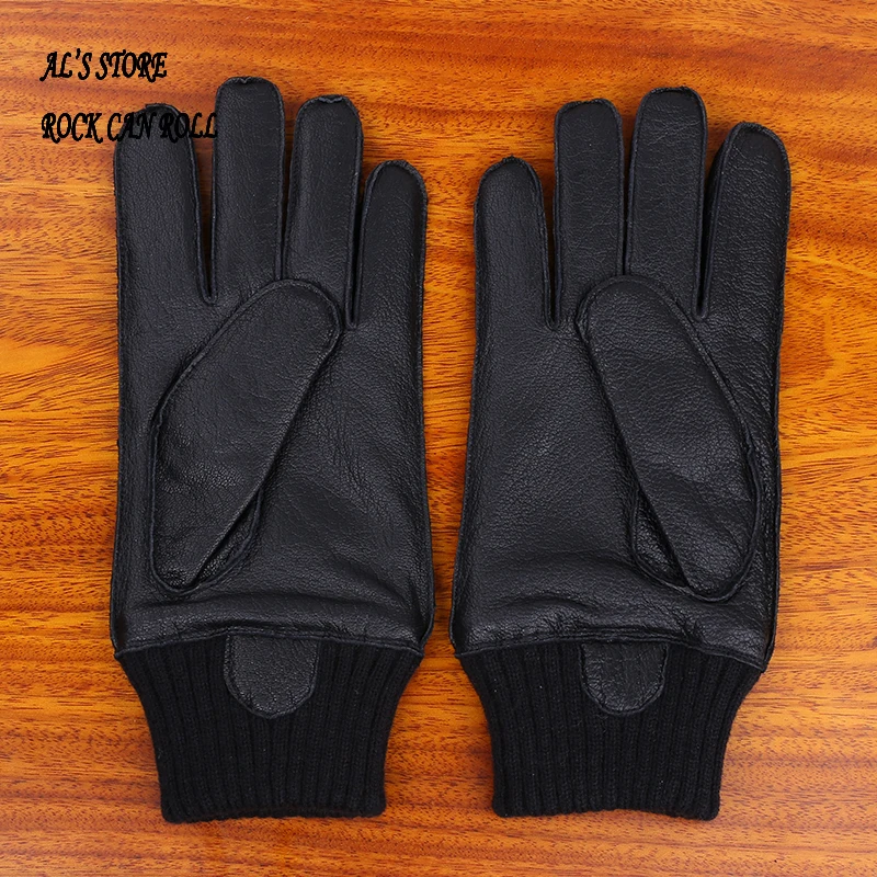 G-A10 Super Offer! Genuine Thick Goat Skin Good Quality Leather & Wool Durable Rider Gloves 5 Sizes