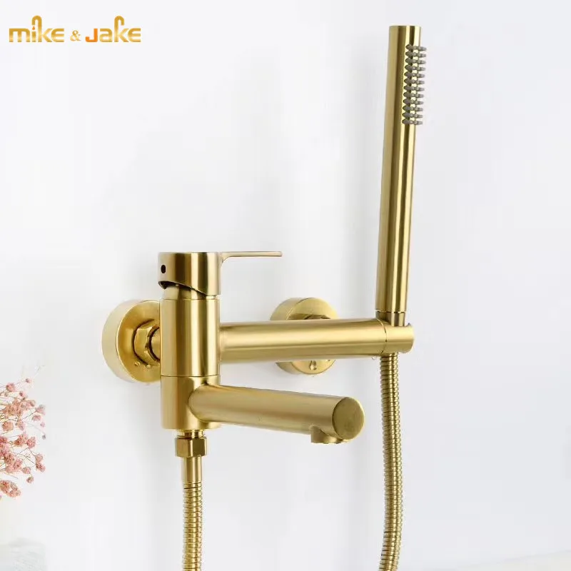 

Bathroom Shower faucet hot and cold gold brush bathtub faucet bath shower mixer shower water mixer brush gold bathroom shower