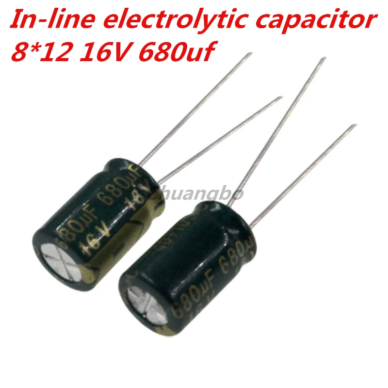 10-20pcs/ 16V680UF 8*12 680uf 16V low ESR/impedance high frequency aluminum electrolytic capacitor size 16V 680uf 20%