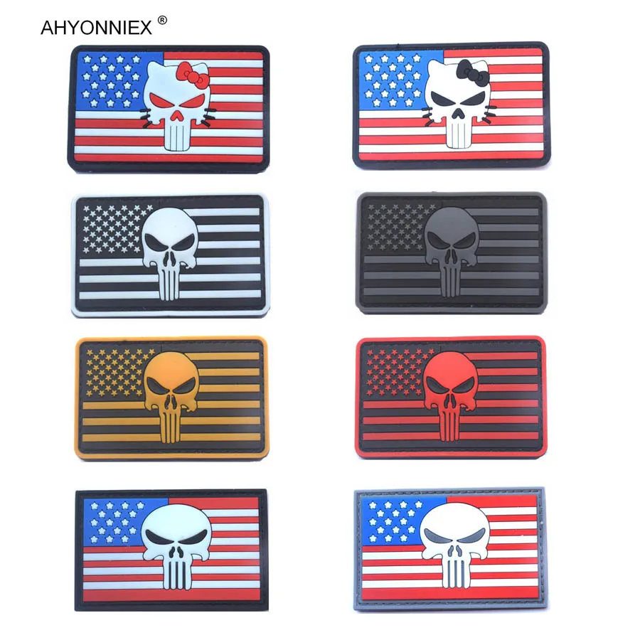 AHYONNIEX 1 шт. ПВХ флаг США патч наружные водонепроницаемые наклейки шить на рюкзак значок Сделай Сам аппликация