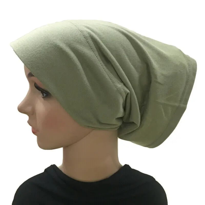 Muslim Women Cotton Underscarf Bonnet Brim Inner Cap Head Scarf Hijab Cover Under Scarf Headwrap Plain Soft Niqab Cap Arab Hijab