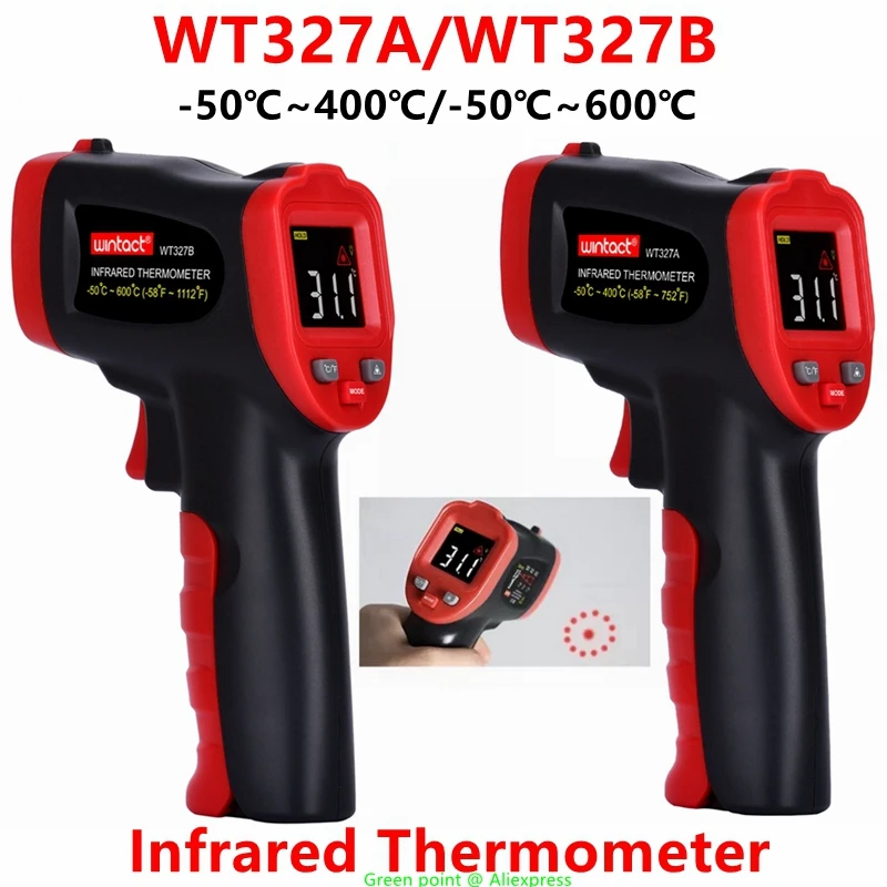 

5PCS Handheld WT327A/WT327B Infrared Thermometer Color Screen Non-Contact Temperature Meter Gun Used For Ice Cube Temperature