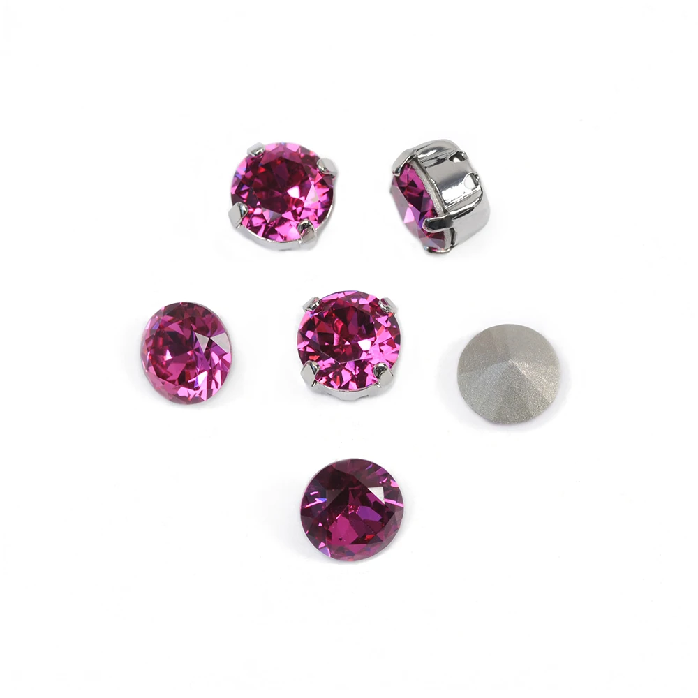 1357 Fuchsia Kristall K9 Glas Nähstein Brillantschliff Aufnähbare Strasssteine Pointback Strass DIY Kleidung Kleider Taschen – Detail 7