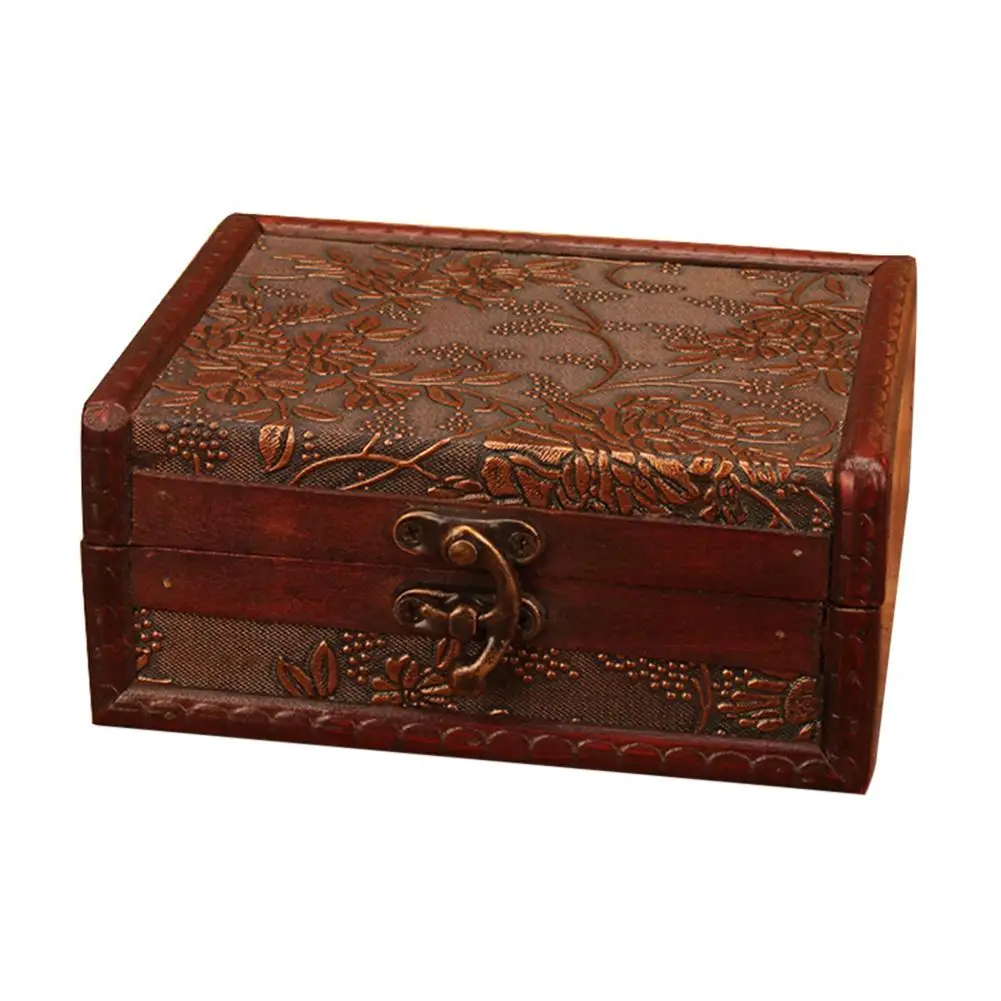 HOT SALES！New Arrival Lockable Wooden Jewelry Box Storage Box Case Necklace Earrings Holder Organizer Dropshipping