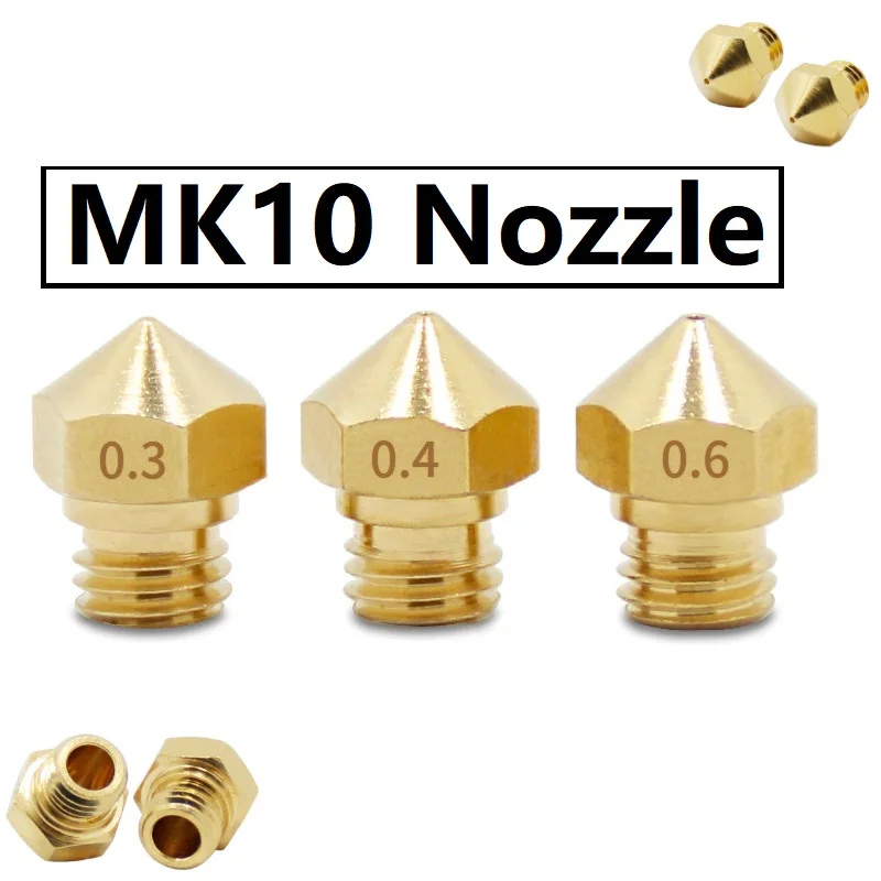 

MEGA 5PCS MK10 Nozzle M7 Thread Brass 0.2 0.3 0.4 0.5 0.6 0.8 1.0mm 1.75mm Filament 3D Printer Parts For MK10 Extruder