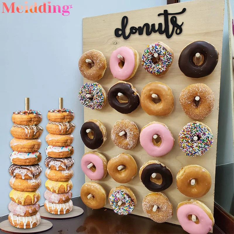 

party decoration wooden Donut Wall stand for wedding decor baby shower Donut display stand festival Donut party decor supplies