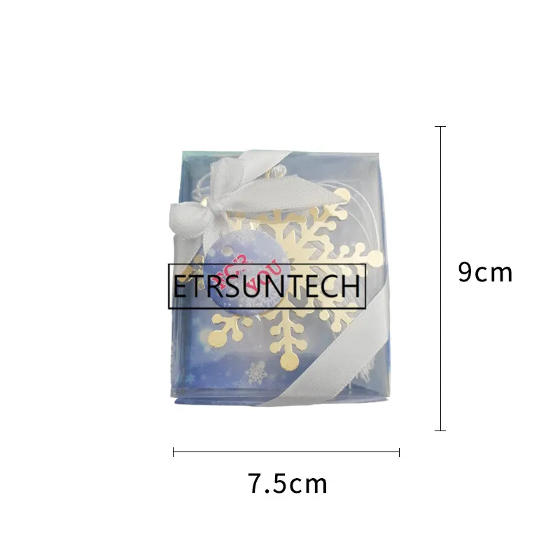 100pcs Snowflake Bookmarks Winter Flower Pendant Gifts Tassel Favors Thanksgiving Christmas Birthday Gift With Gift Box