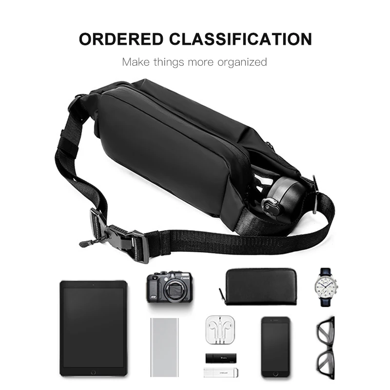 INRNN New Men Waist Bag College Student Travel Men Crossbody Bags Male Belt Bag Waterproof Outdoor Sports Chest Bag for Teenager