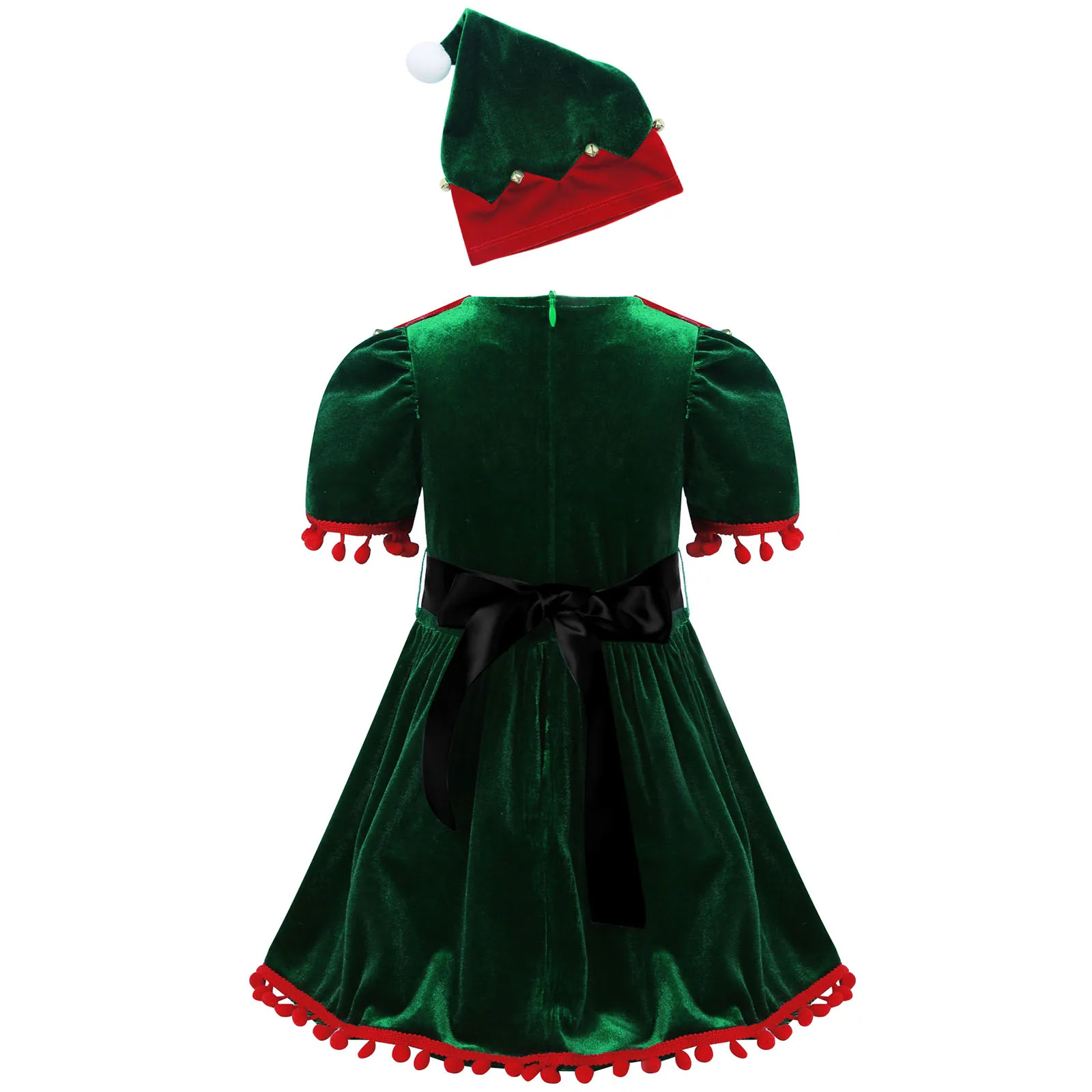 Peuters Elf Kerst Jurk Elf Kerst Jurk Fluwelen Kerstman Kleding Carnaval Festival Vakantie Party Xmas Tutu Outfit