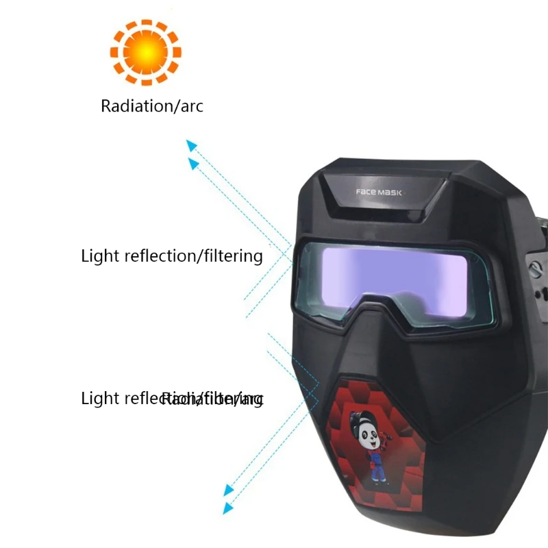 TX-R01 Auto Darkening Welding Goggles Wide Shade Automatic Variable Light Lenses Lightweight 99% Light Blocking