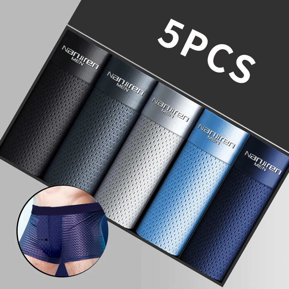 Brand Men\'s Underwear Graphene 3A Antibacterial Underpants Boxershorts Men Hombre Calzoncillos Breathable Bamboo Hole Large Size