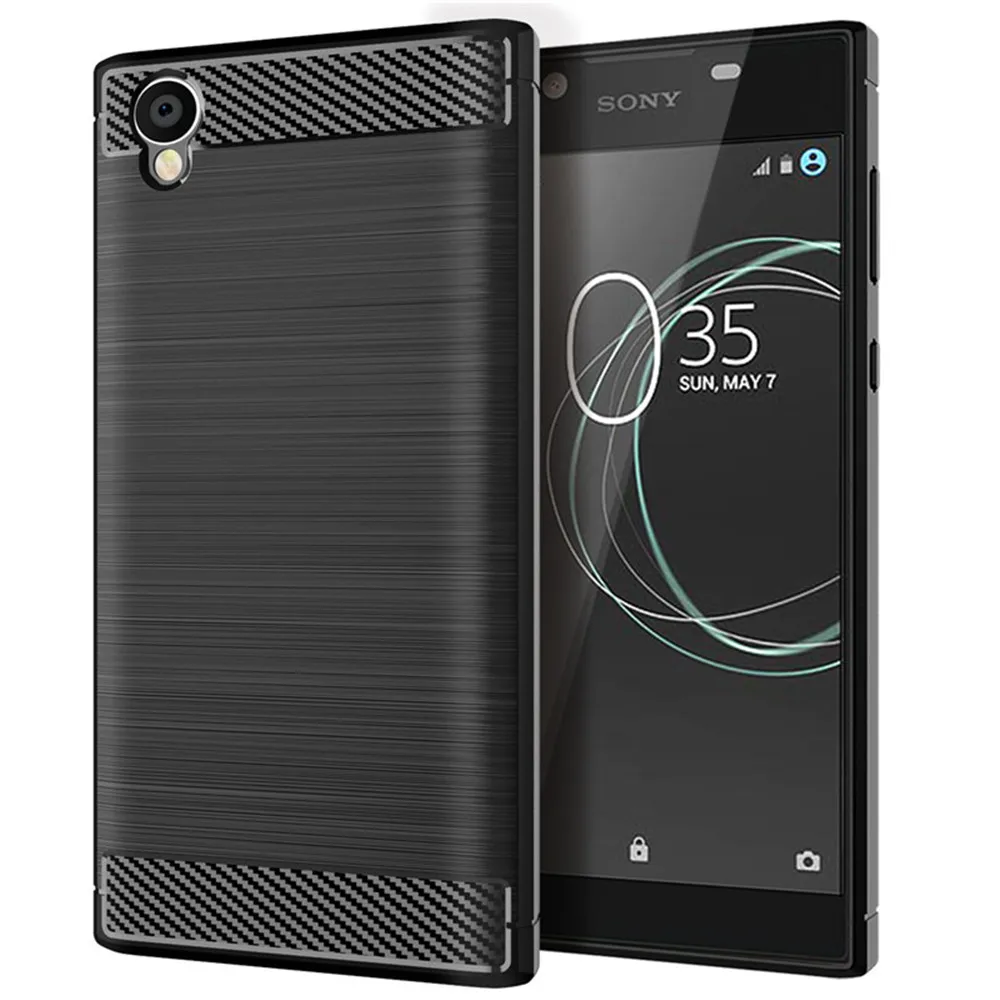 For Sony Xperia L1 Luxury Carbon Fiber Skin Full Soft Silicone Cover Case For Sony L1 L 1 Sony G3311 G3312 G3313 Phone Cases