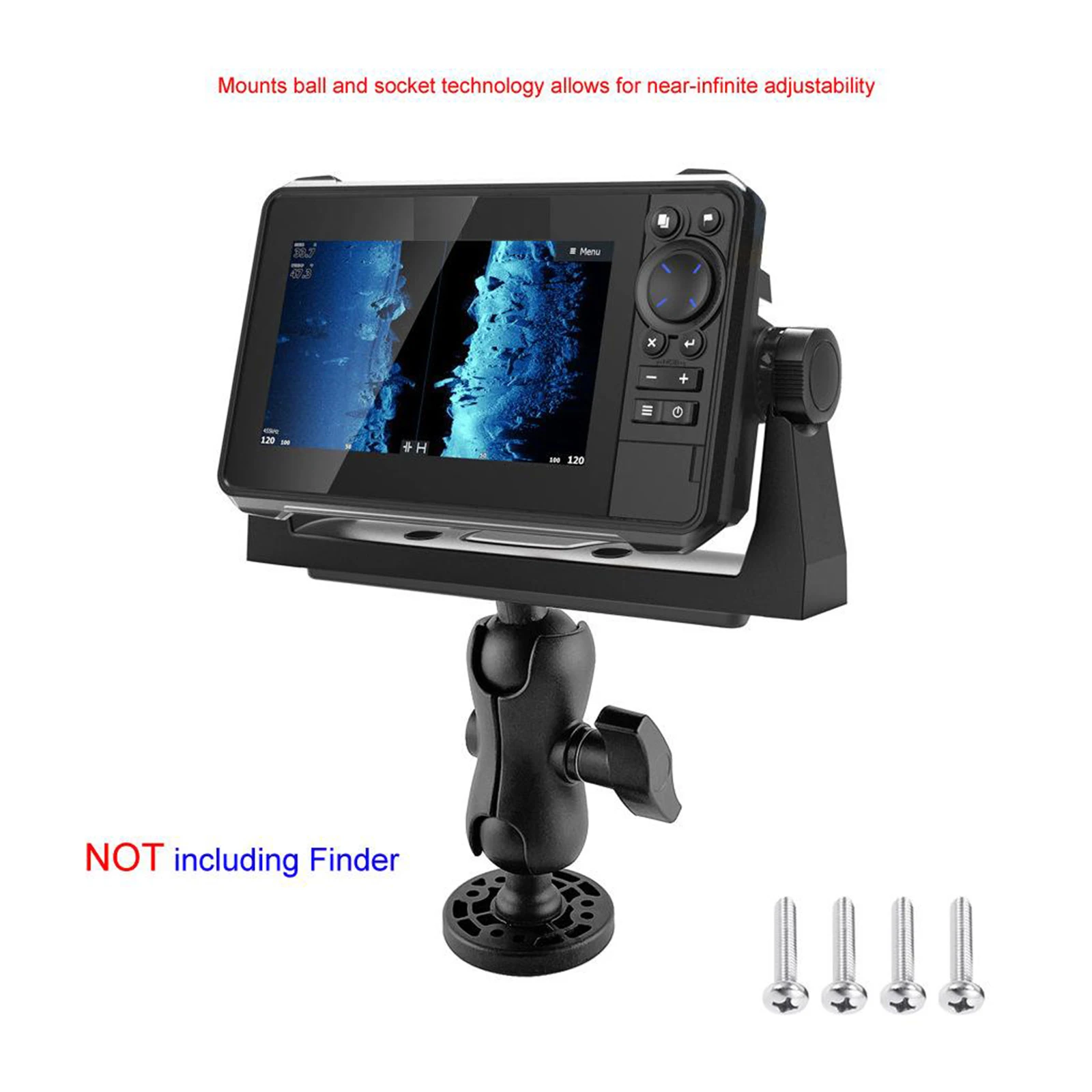 Black Boat 360 Degree Fishfinders Swivel Ball Mounts Universal for Garmin