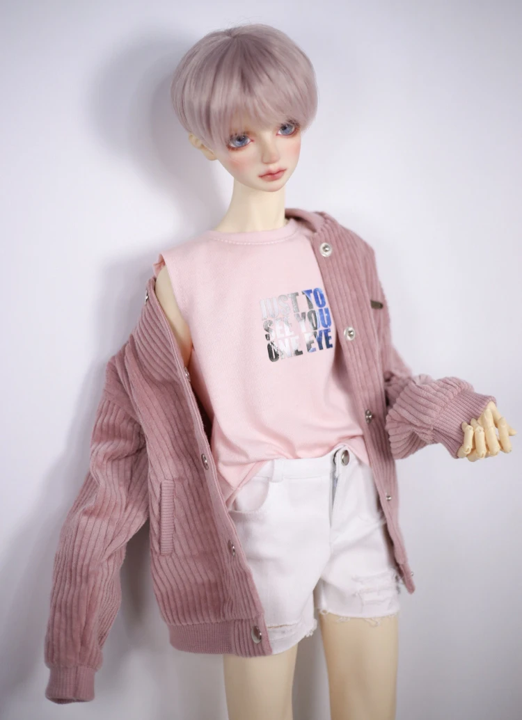 G10-350 1/4 MSD 1/3 SD10 فتاة العم SSDF POPO68 ID75 SD BJD MSD ملابس دمى مطبوعة سترة دون أكمام 1 قطعة