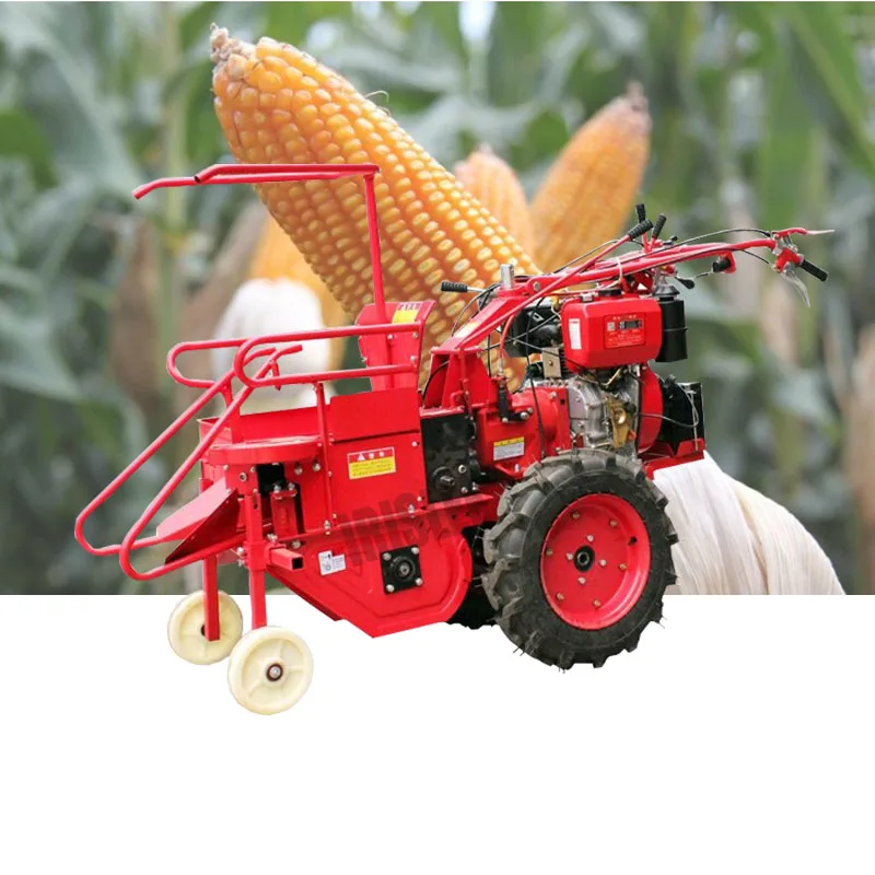 High efficiency low damage rate Petrol/Diesel engine mini corn harvester