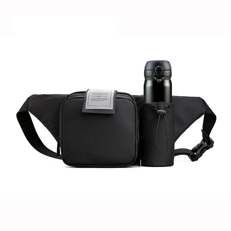 Fashion Men Nylon Belt Waist Bag Travel Single Chest Pack Water Bottle Kettle Waterproof Male Bum Hip Bags Fanny Pack